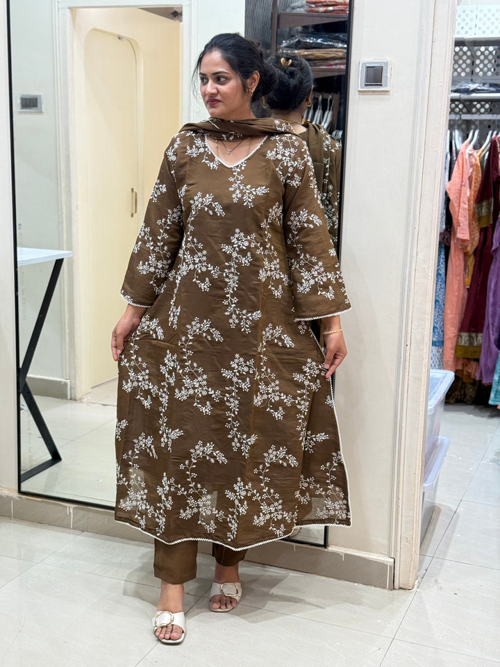 S Mul Chanderi with Embroidery work| R138