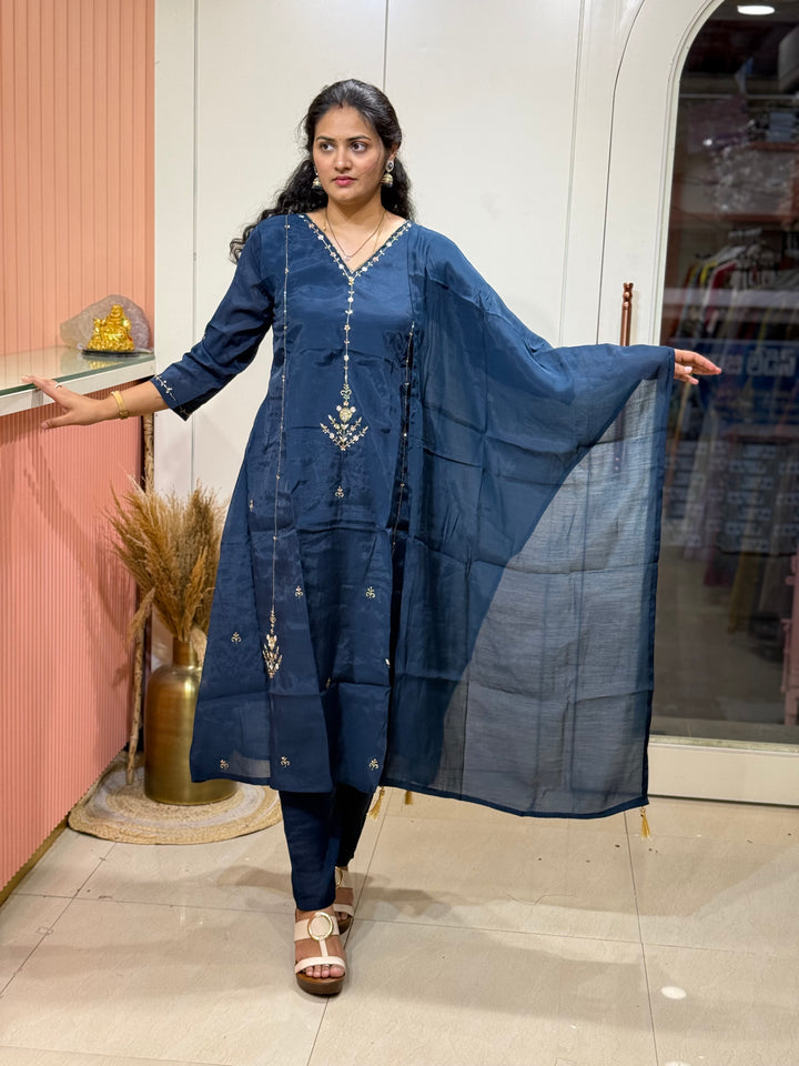 S Mul Chanderi Semi Party wear |R138