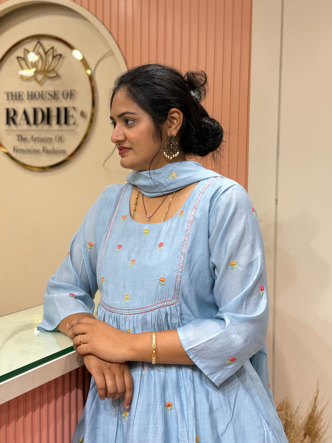 Mul Chanderi with Cute Embroidery work | R208