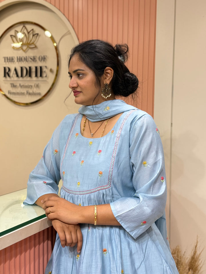 Mul Chanderi with Cute Embroidery work | R208