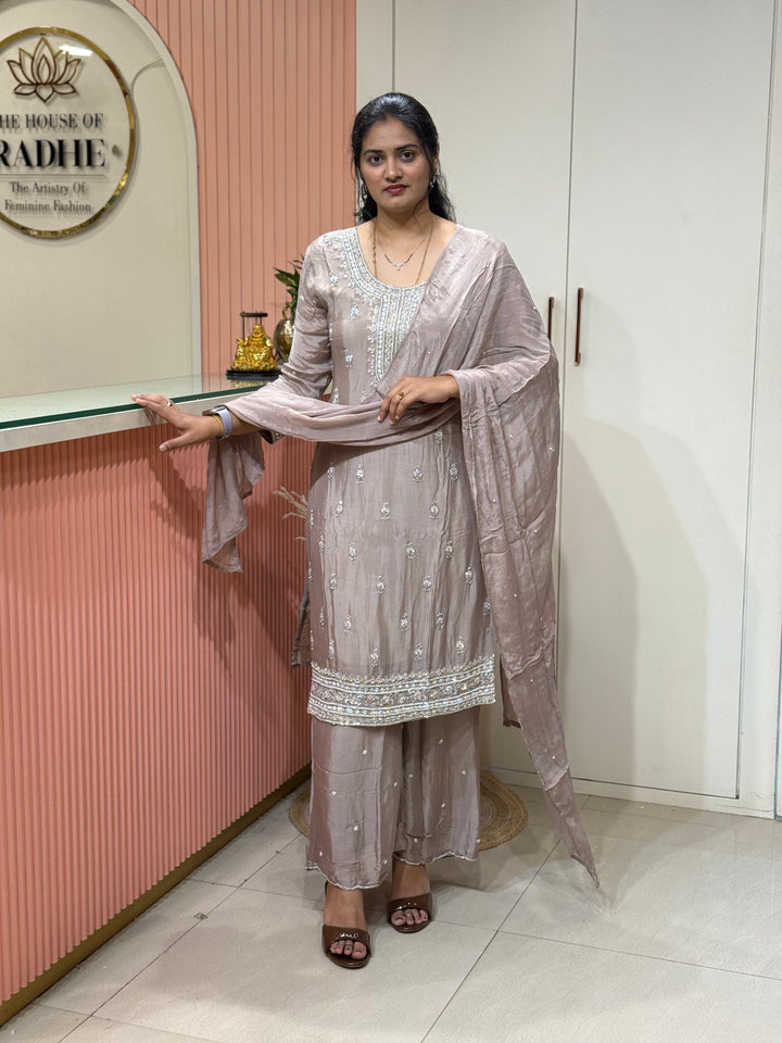 Pure Chinon Handwork Collection Party Wear  | R177