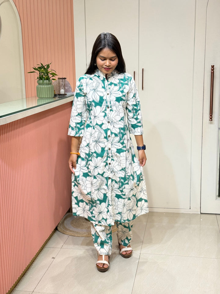 Flex Cotton 2 piece collection with floral work | R137