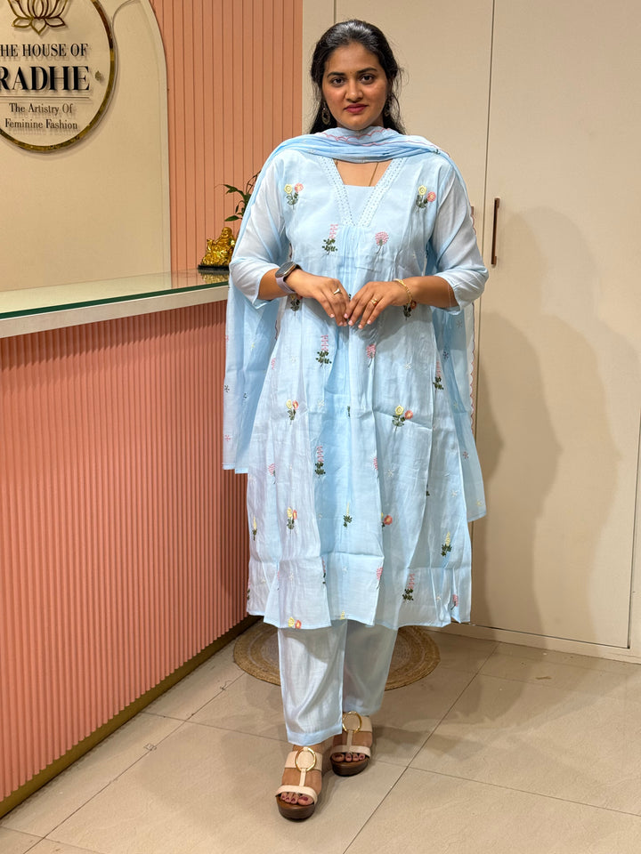 Mul Chanderi Collection With Embroidery Work | R179