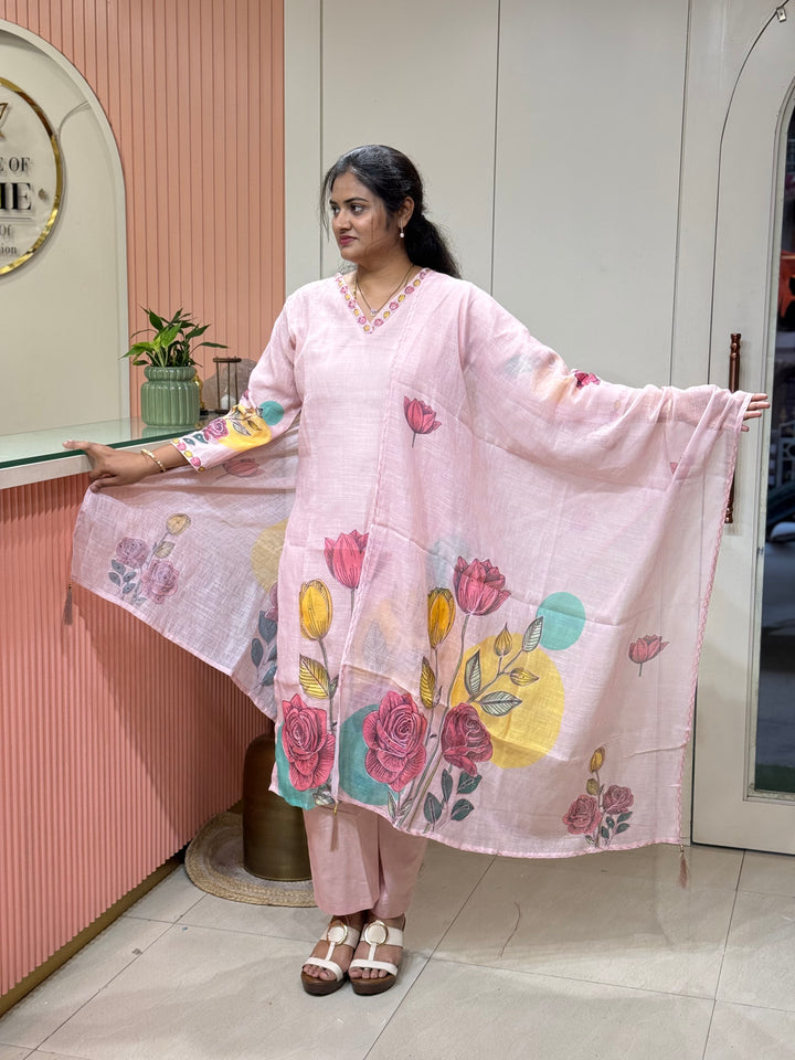Linen Cotton 3 Pcs Set Collection with Cotton Lining | R146