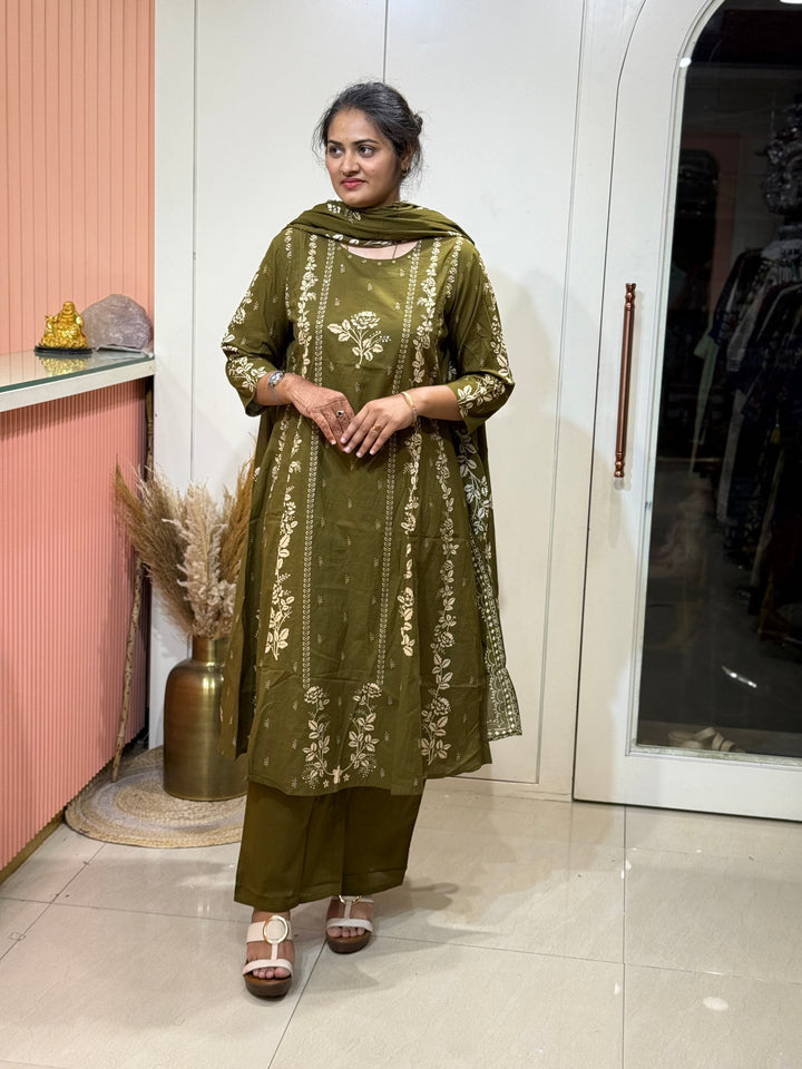 A-Line Cotton 3 Pc Collection With Full Length Dupatta | R178