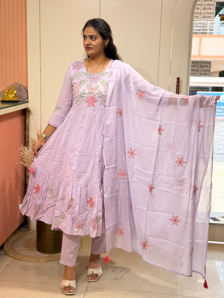 Premium Mul Cotton Anarkali Style Collection (Cotton Lining )| R164