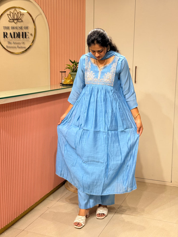 Mul Chanderi Collection with Handwork ( Cotton Lining )| R217