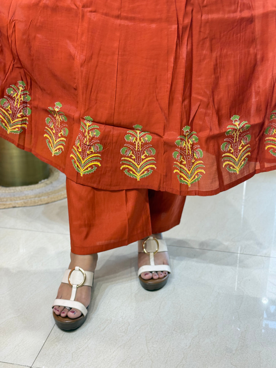 Mul Chanderi Collection with High neck | R216