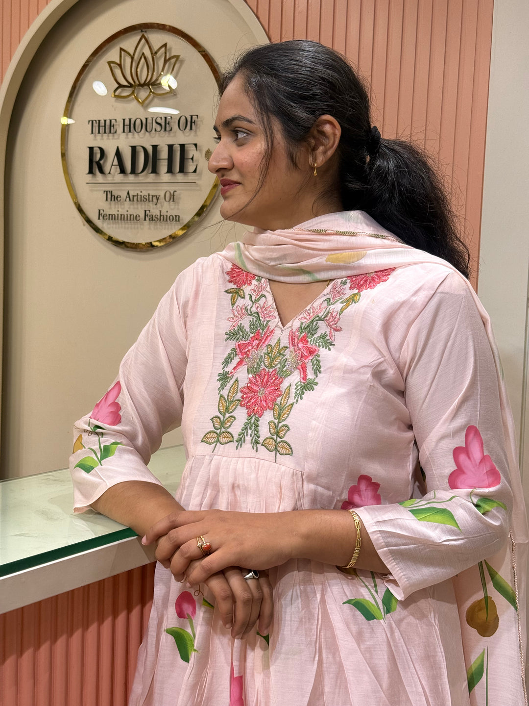Mul Chanderi Collection with Brush Paint | R209