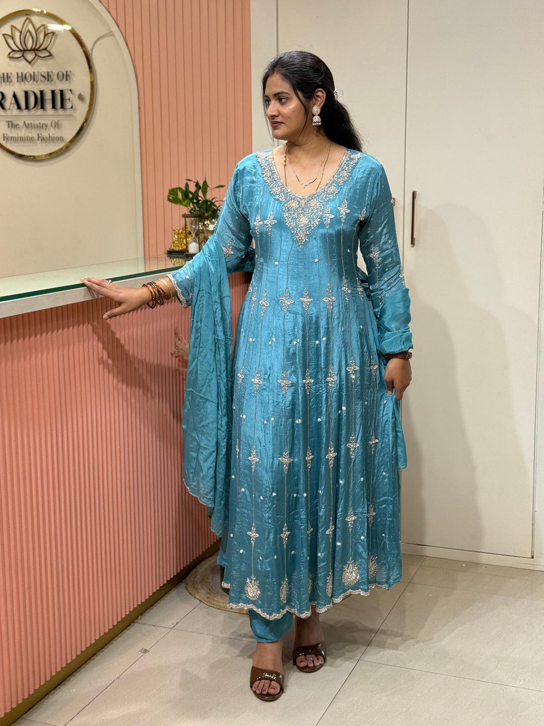 Pure Chinon Handwork Collection Party Wear  | R177