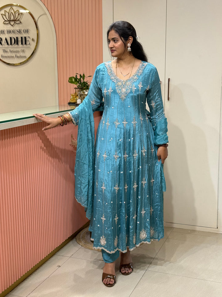 Pure Chinon Handwork Collection Party Wear  | R177