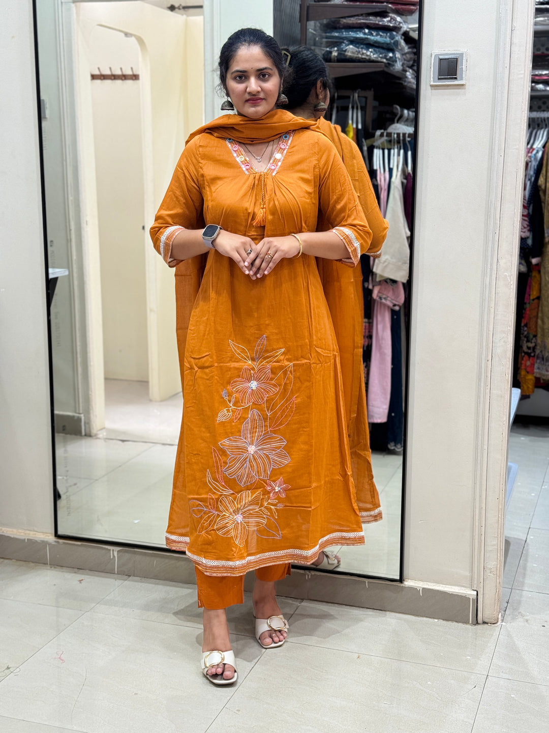 Soft Mul Cotton 3 Pcs Kurta Set | R122
