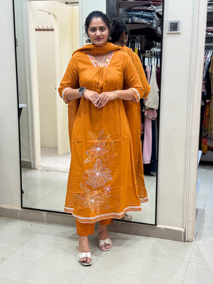 Soft Mul Cotton 3 Pcs Kurta Set | R122