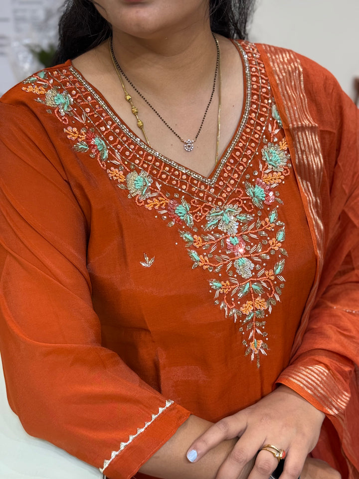 Mul Chanderi  Handwork Collection | R216