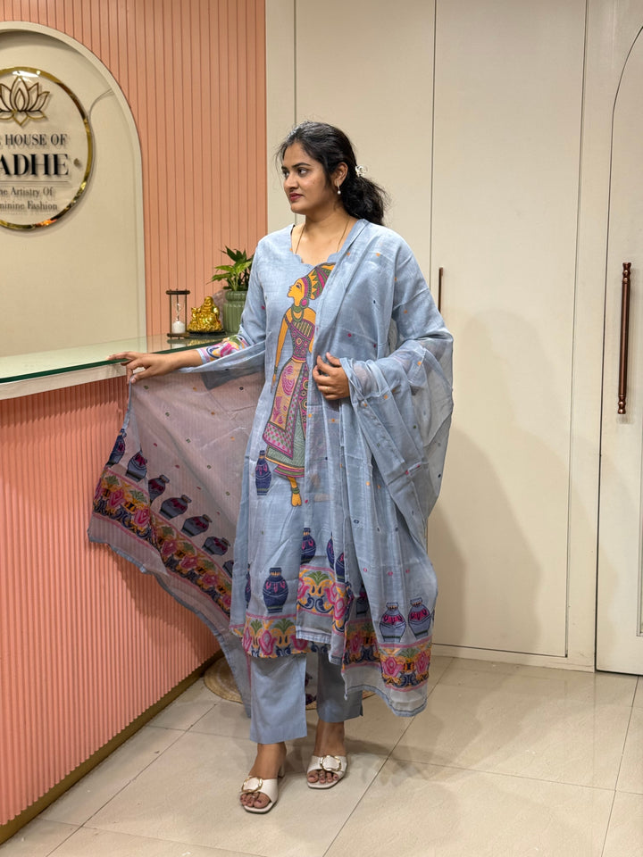 Pure Jamdhani Designer 3 Pcs Set Collection (Cotton Lining)| R211