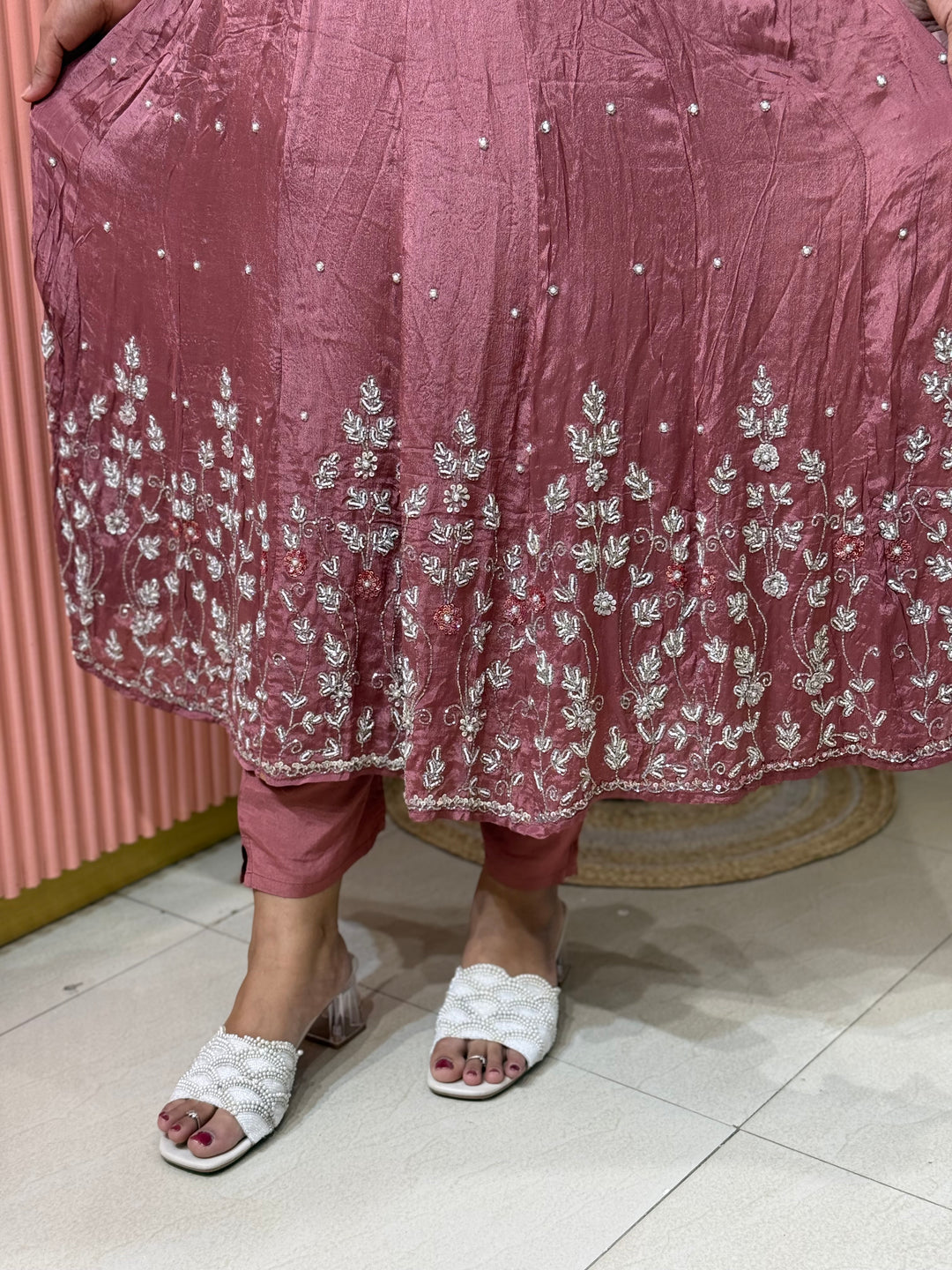 Pure Chinon Festive Collection | Full Handwork, Sequin &amp; Cut Dana | R177
