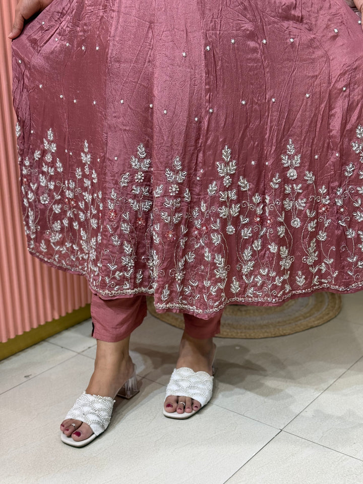 Pure Chinon Festive Collection | Full Handwork, Sequin &amp; Cut Dana | R177