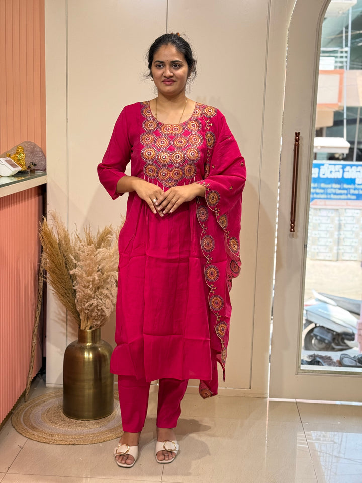 Mul Chanderi Elegant 3 Pc Suit Collection – RADHE76