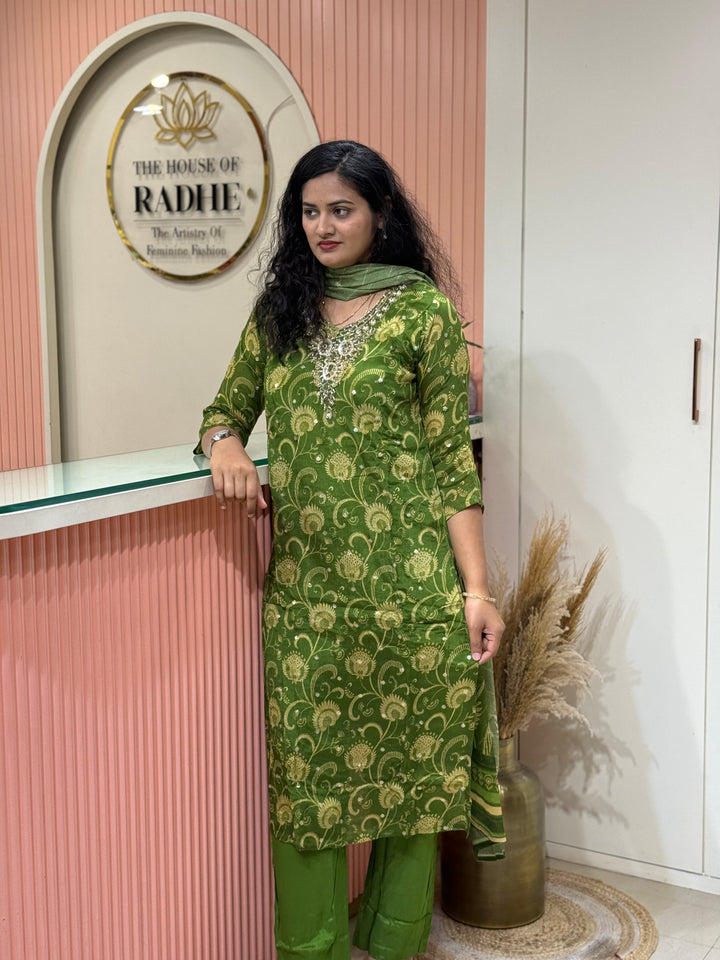 Pure Chinon Collection with Handwork(Cotton Lining )| R217