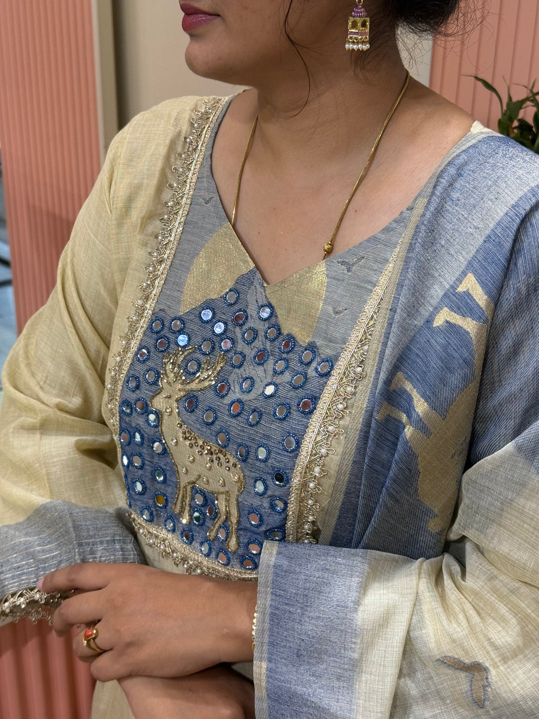 Pure Jamdhani Designer 3 Pcs Set Collection (Cotton Lining)| R211