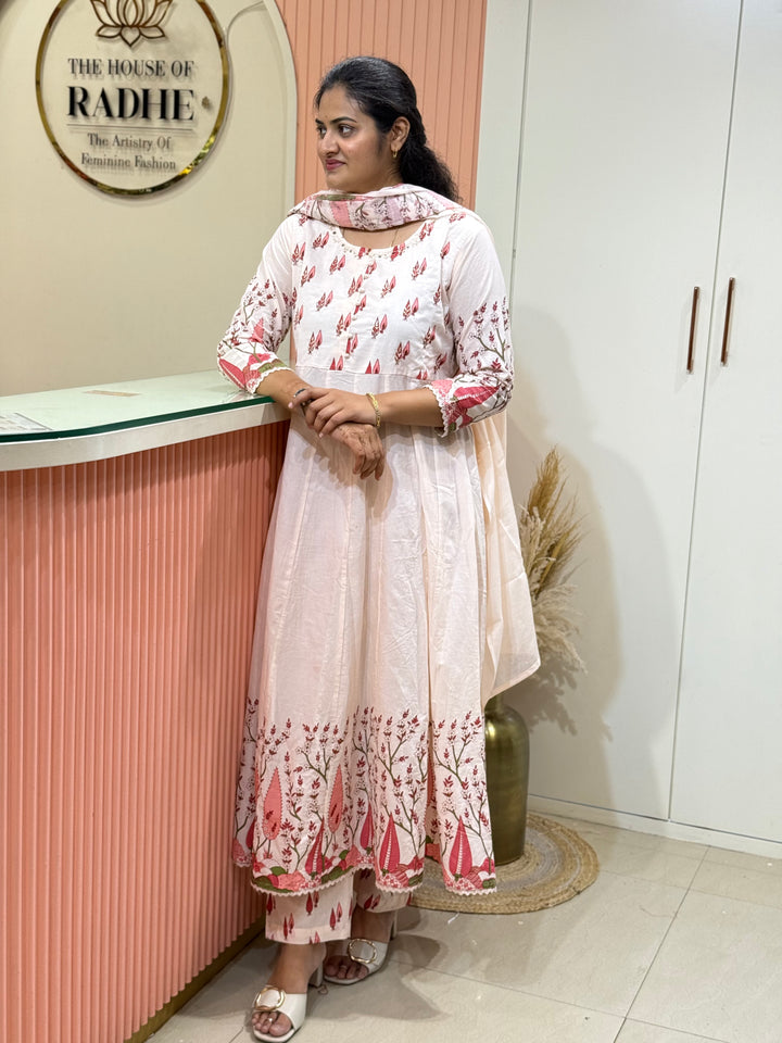 Pure Cotton Anarkali Style Collection with cotton Lining | R164