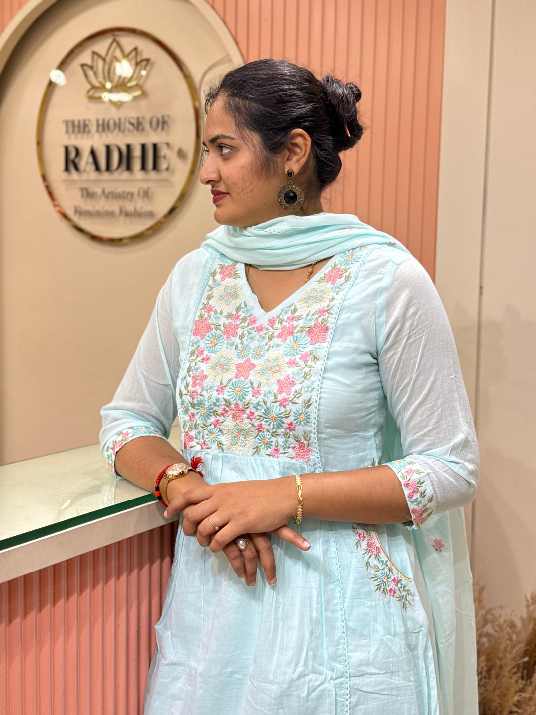 Pure Mul Cotton with Embroidery Work (Cotton Lining)  | R168
