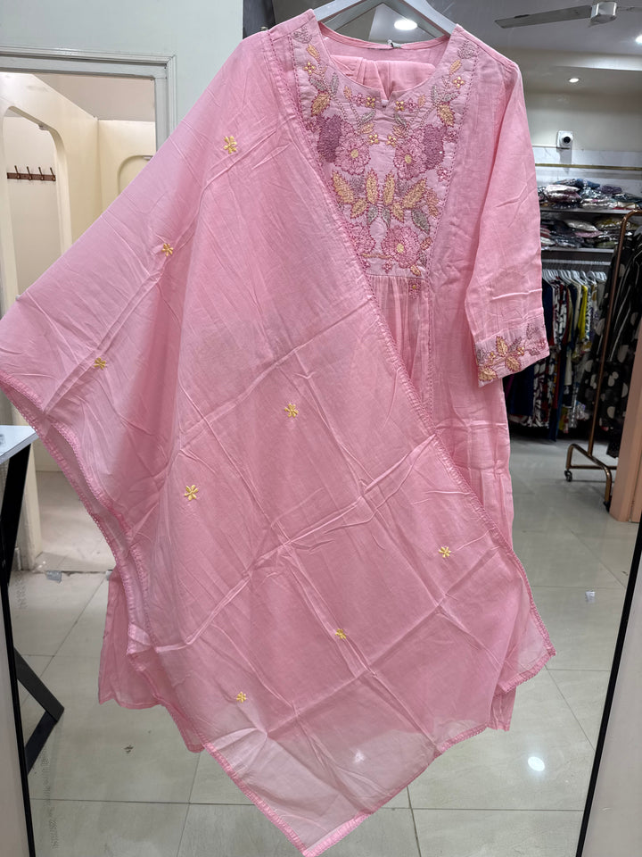 Pure Mul Cotton with Embroidery Work (Cotton Lining)  | R168
