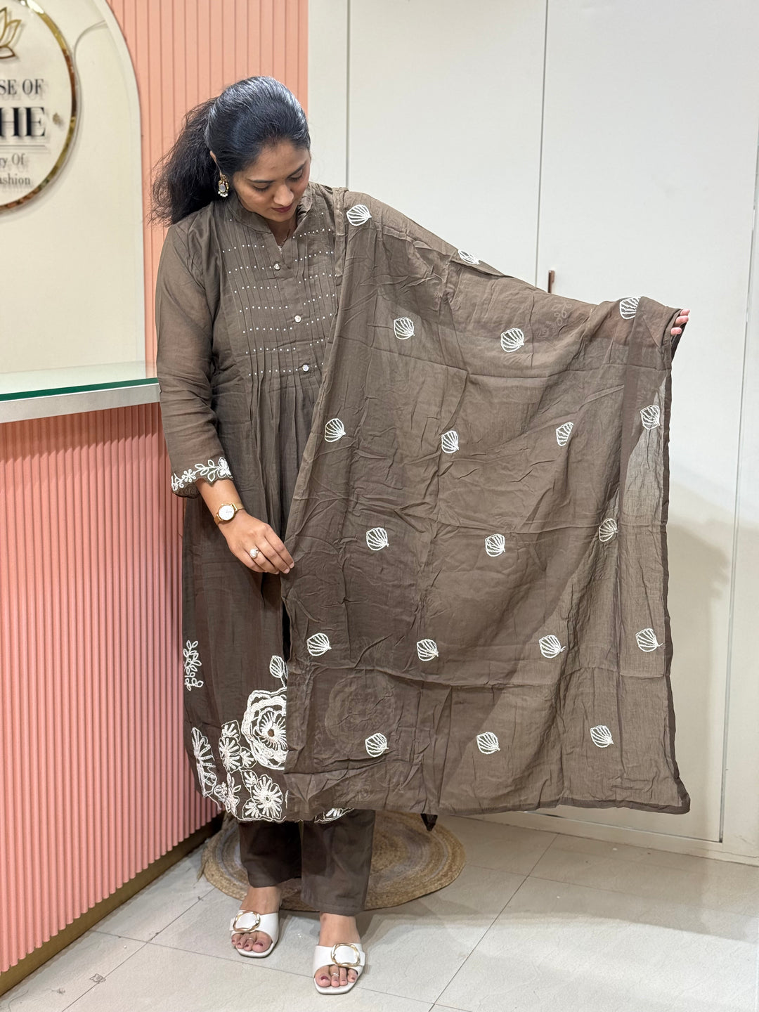 Pure Mul Cotton Collection with embroidery Work ( Cotton Lining) Extra Soft Fabric | R190