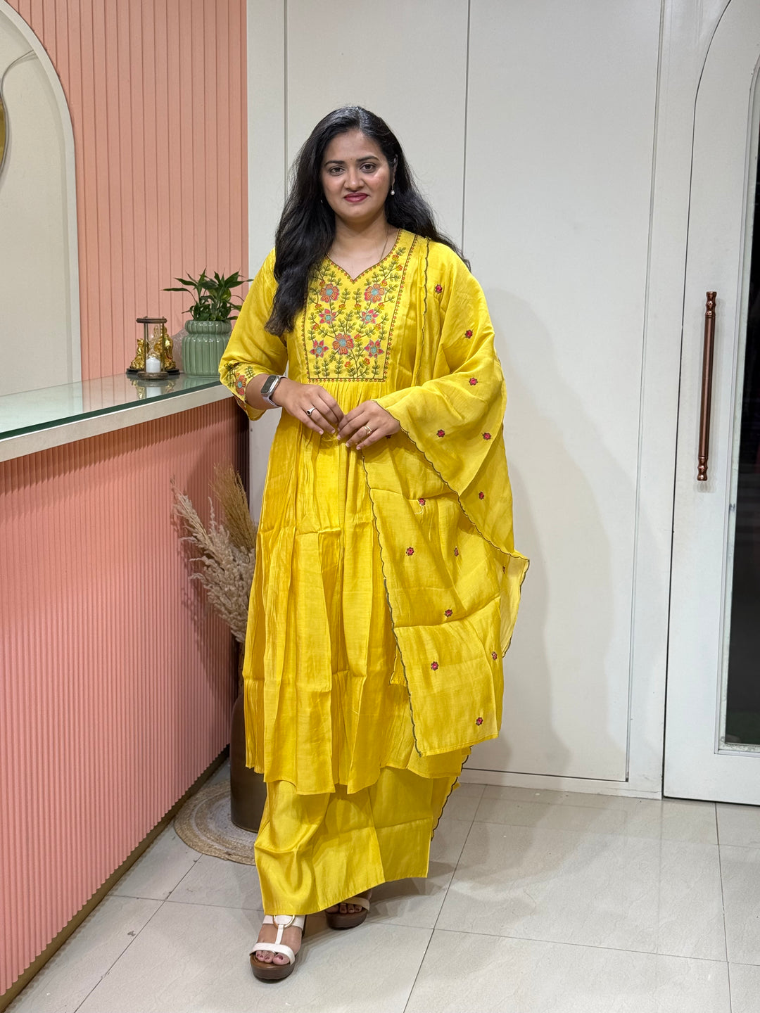 Mul Chanderi Collection with Embroidery work (Cotton Lining)| R204