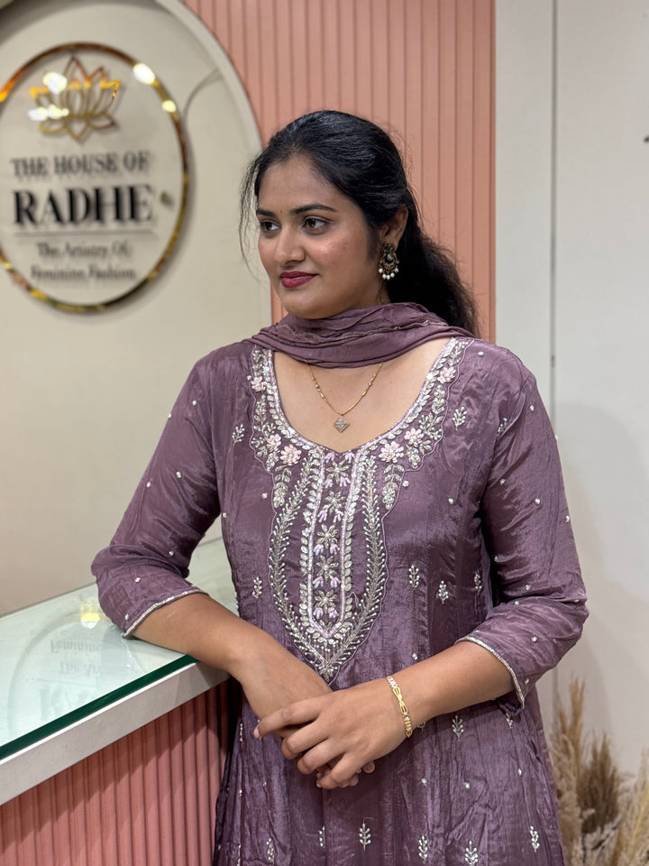 Pure Chinon Handwork Collection Party Wear | R177