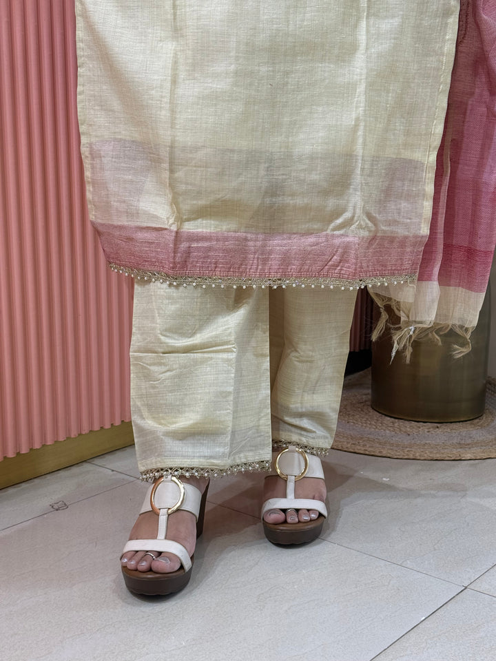 Pure Jamdhani Designer 3 Pcs Set Collection (Cotton Lining)| R211