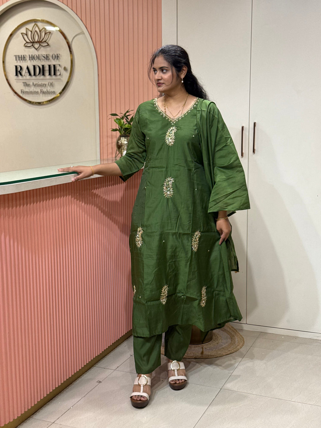 S Mul Chanderi Collection with cut Dana work | R209