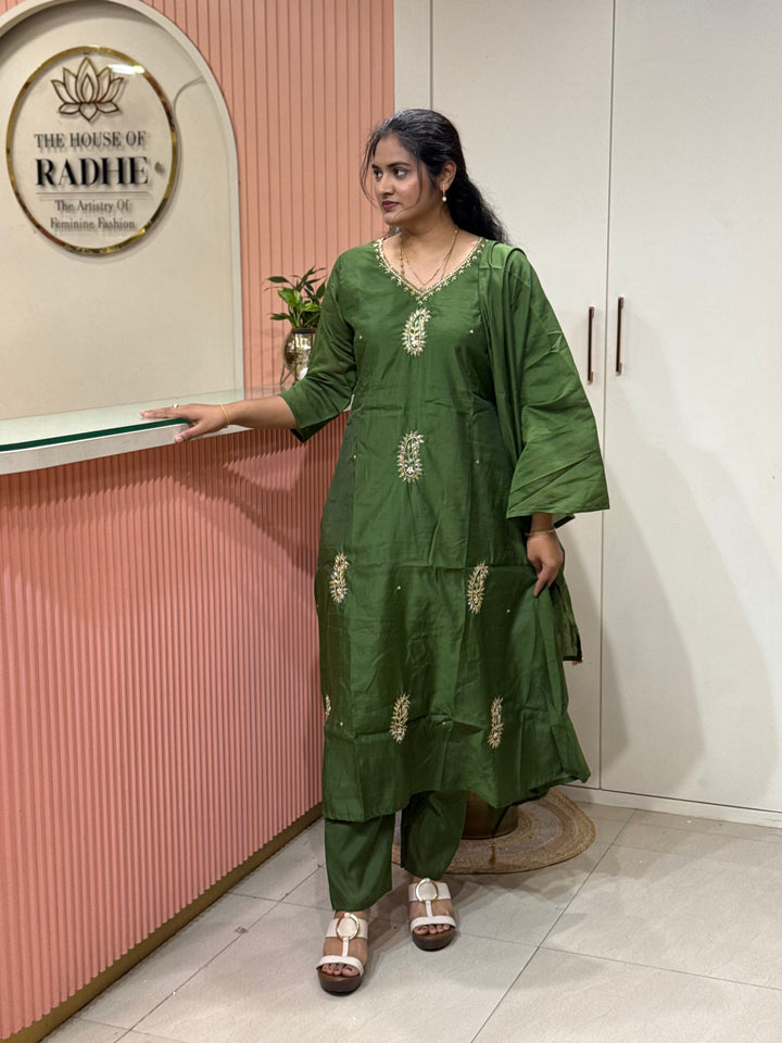 S Mul Chanderi Collection with cut Dana work | R209