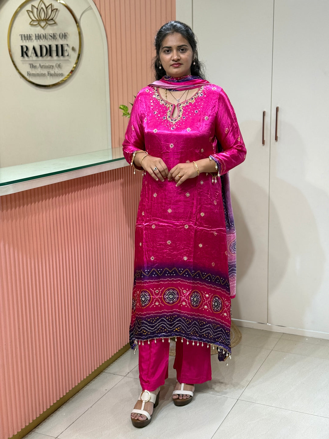 Gaji Satin Collection with Bandini print ( Dupatta Gaji Satin ) | R229