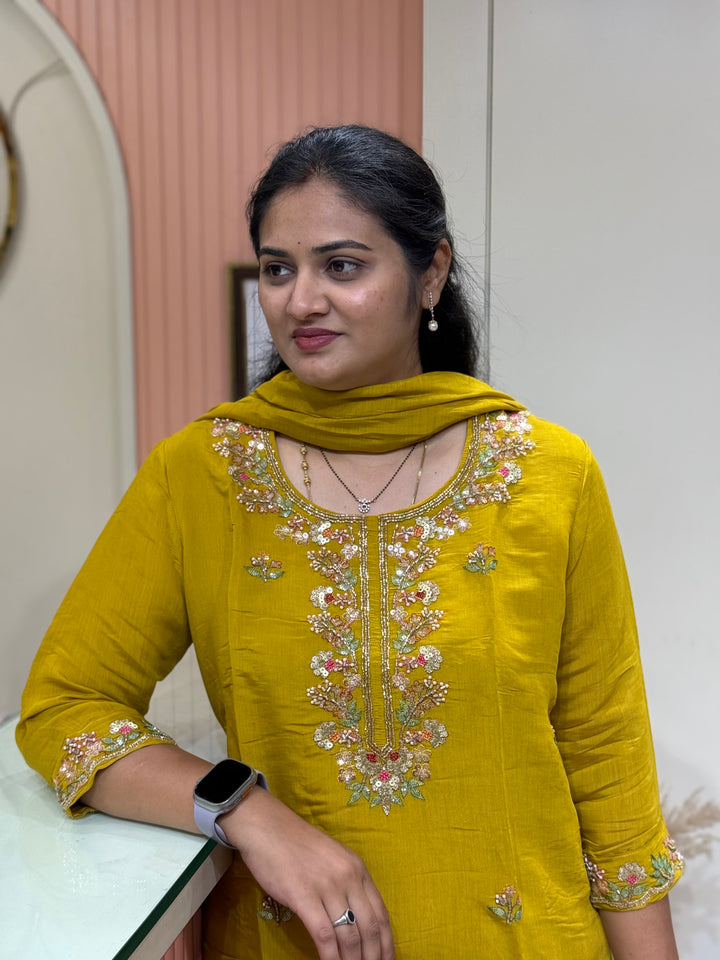 Pure Mul Chanderi Collection with Handwork ( Cotton Lining) | R216