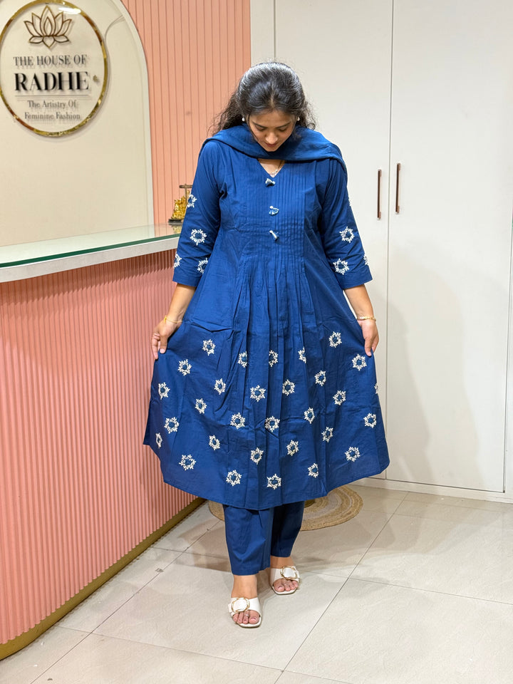 Premium Heavy Cotton Handwork Collection with Organza Dupatta (Cotton Lining )| R224