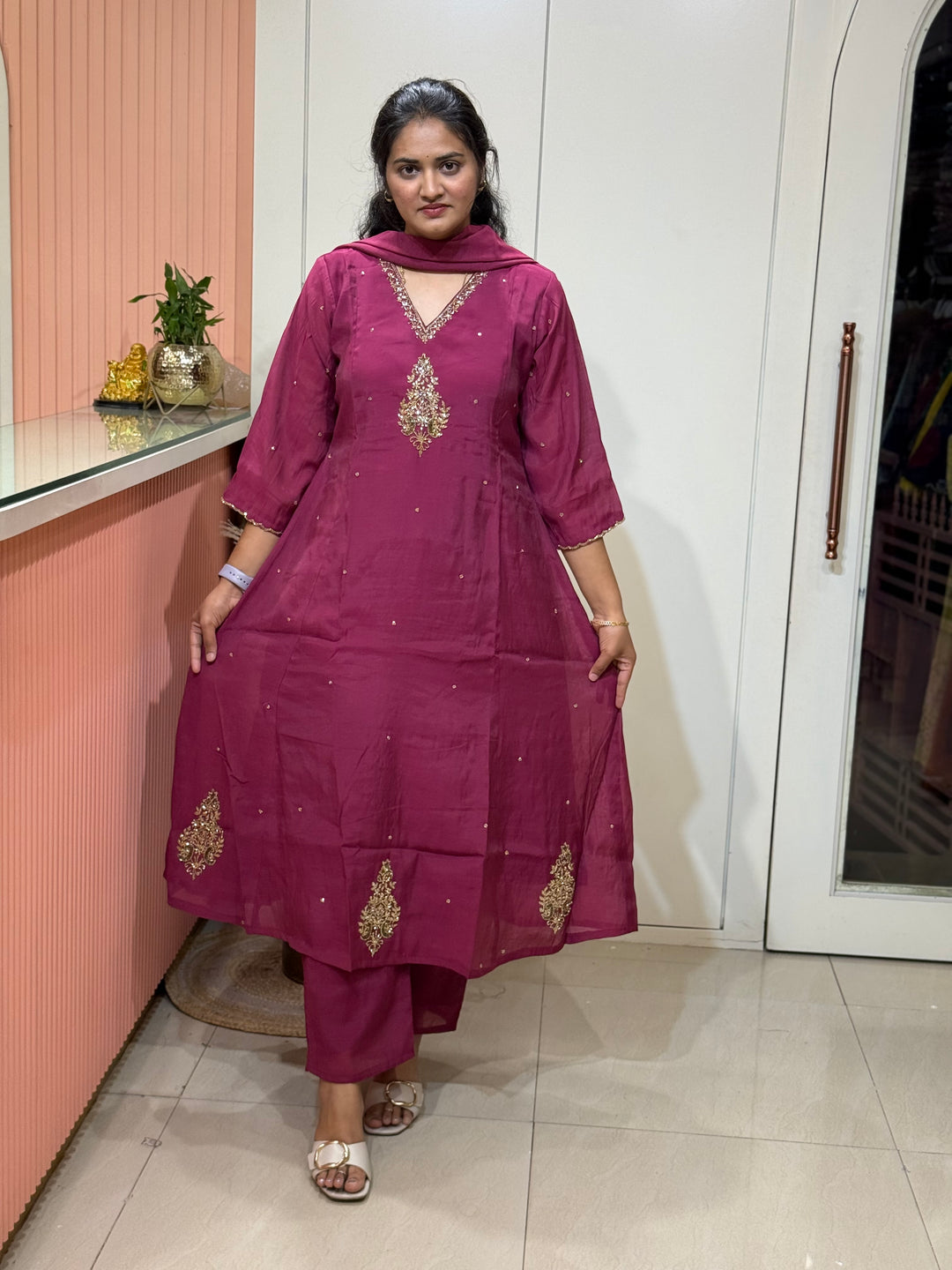 Mul Chanderi Semi Party Wear Collection | R205