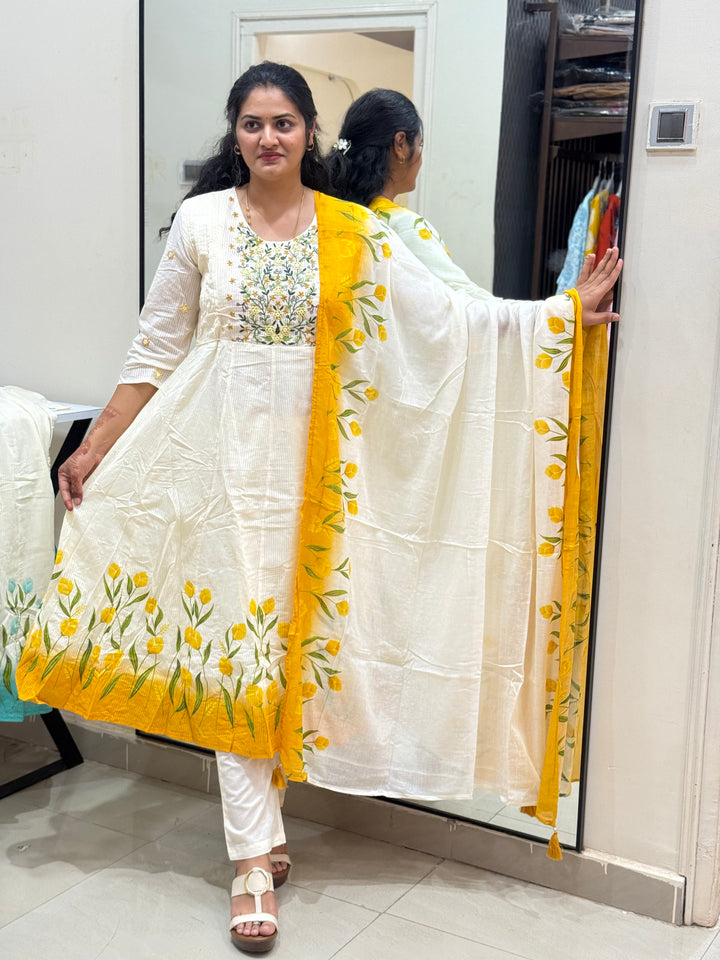 Premium Mul Cotton Anarkali Style Collection with cotton Lining | R164