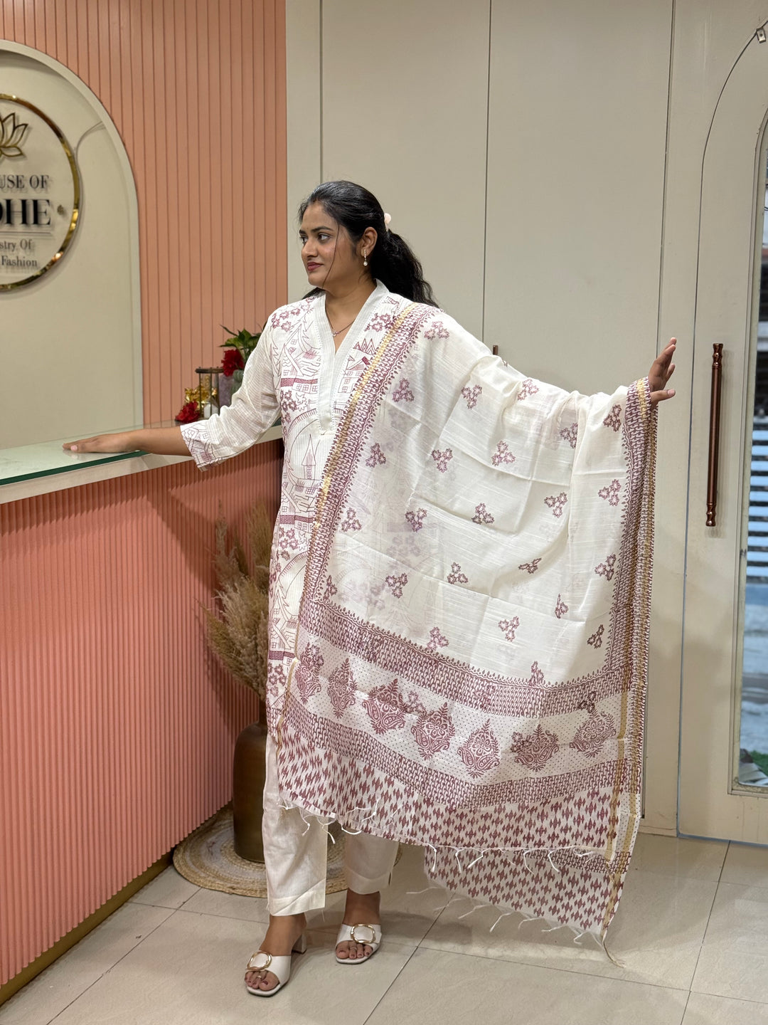 Linen Silk Collection with cotton Lining (Full Length Dupatta)| R181