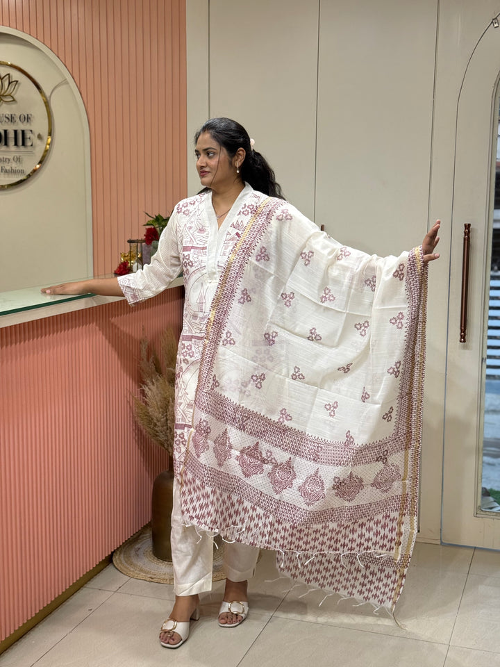 Linen Silk Collection with cotton Lining (Full Length Dupatta)| R181