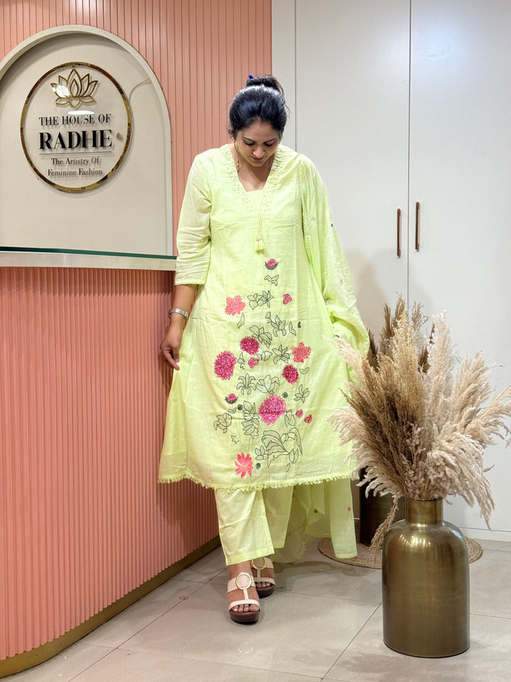 Premium Pure Mul Cotton Collection With Floral Embroidery | R190