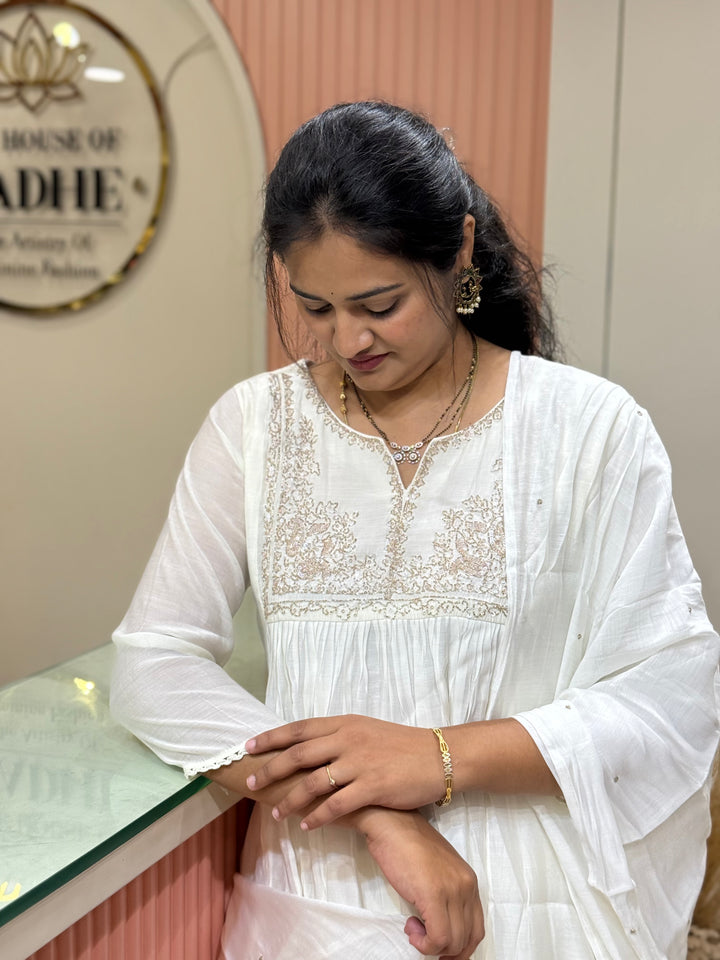 Mul Chanderi Collection with Handwork ( Cotton Lining )| R217