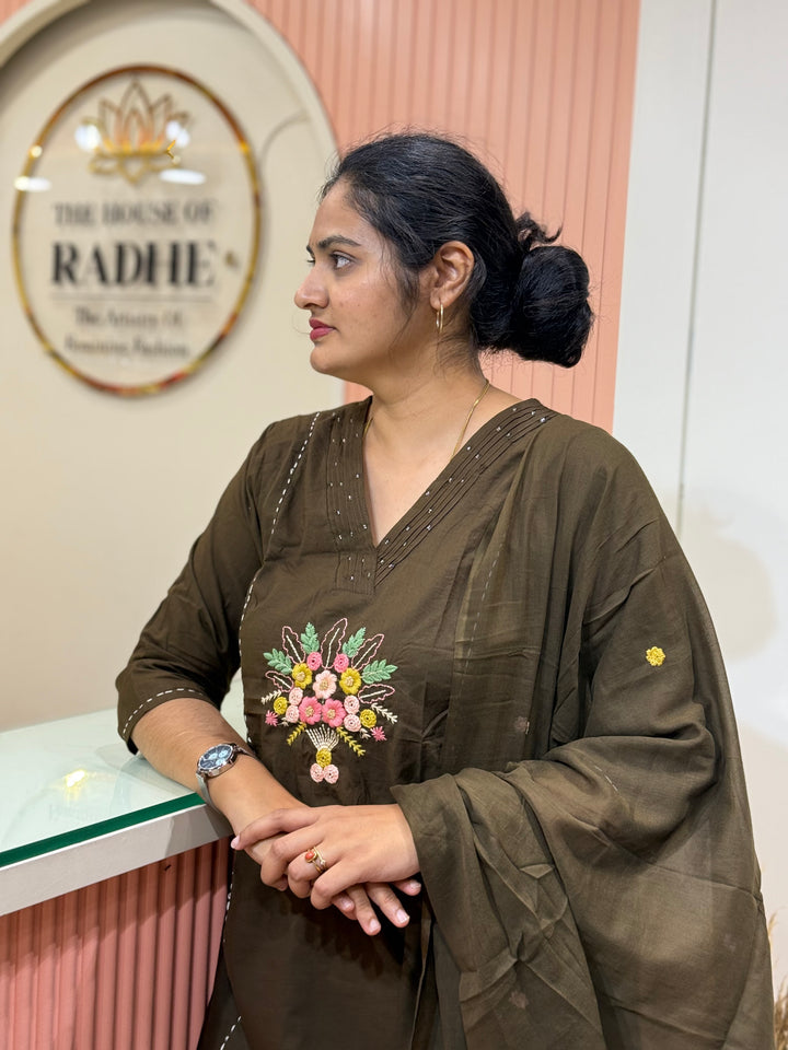 Hand Embroidered 3 Pc Cotton Collection – Summer Special | R166