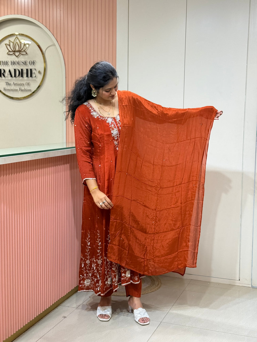 Pure Chinon Handwork Collection Party Wear | R177