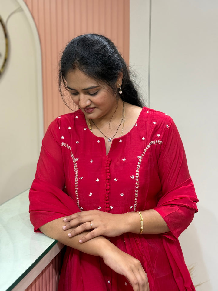 Pure Mul Chanderi Collection with Handwork ( Cotton Lining) | R229