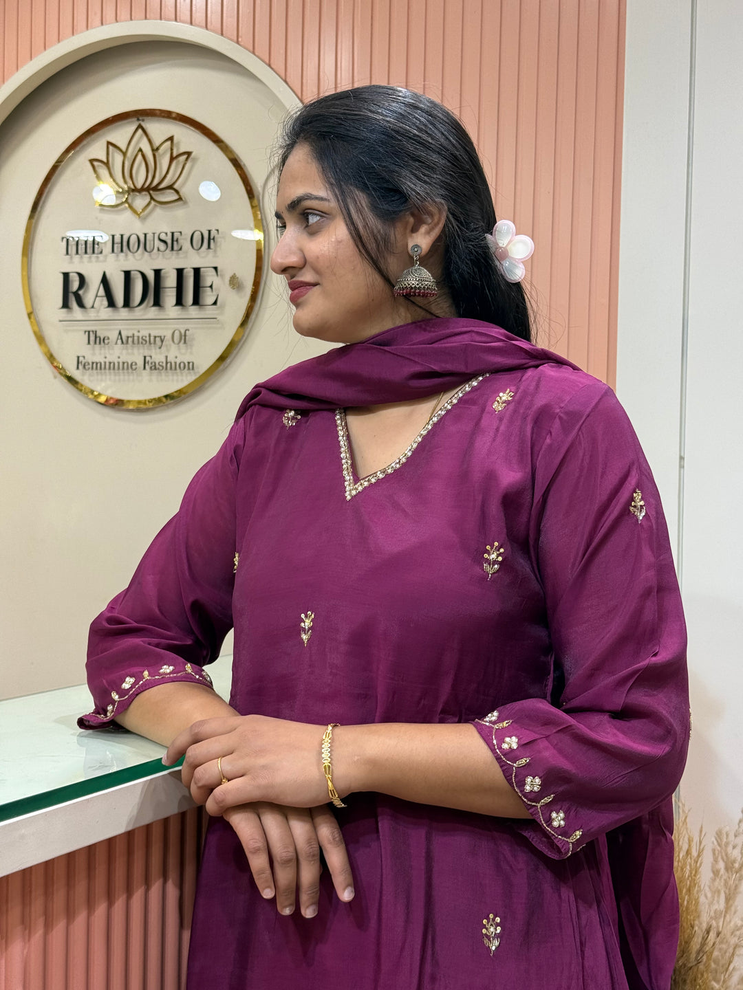 Mul Chanderi Semi Party Wear | R214