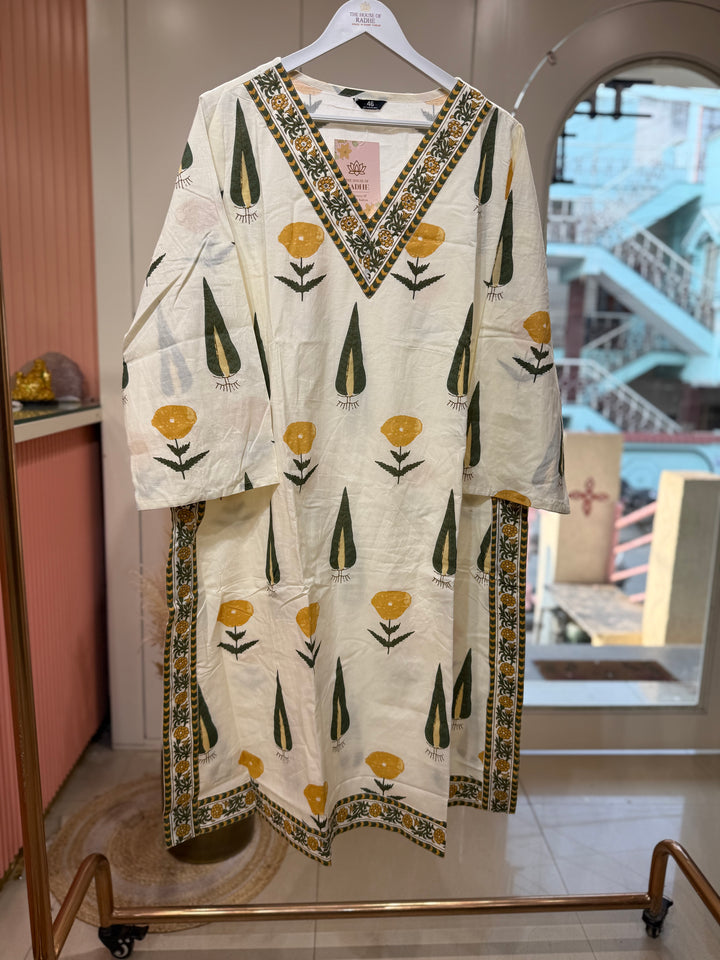 60-60 Cotton 3 Pc Kurta Set – Plus Size Collection | R158