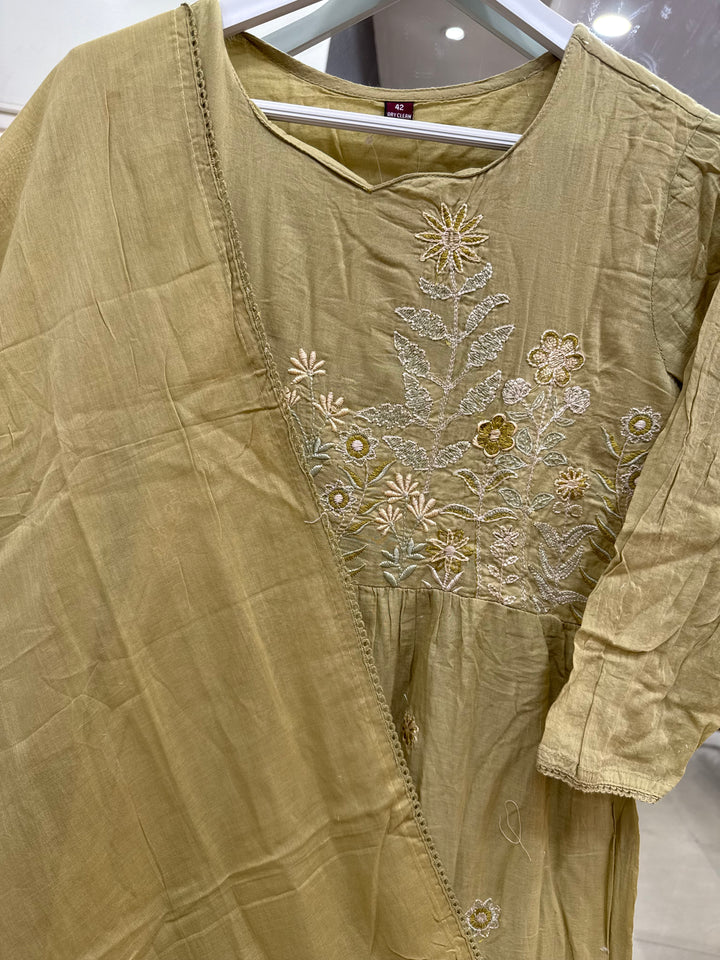 Pure Mul Cotton with Embroidery Work (Cotton Lining)  | R168