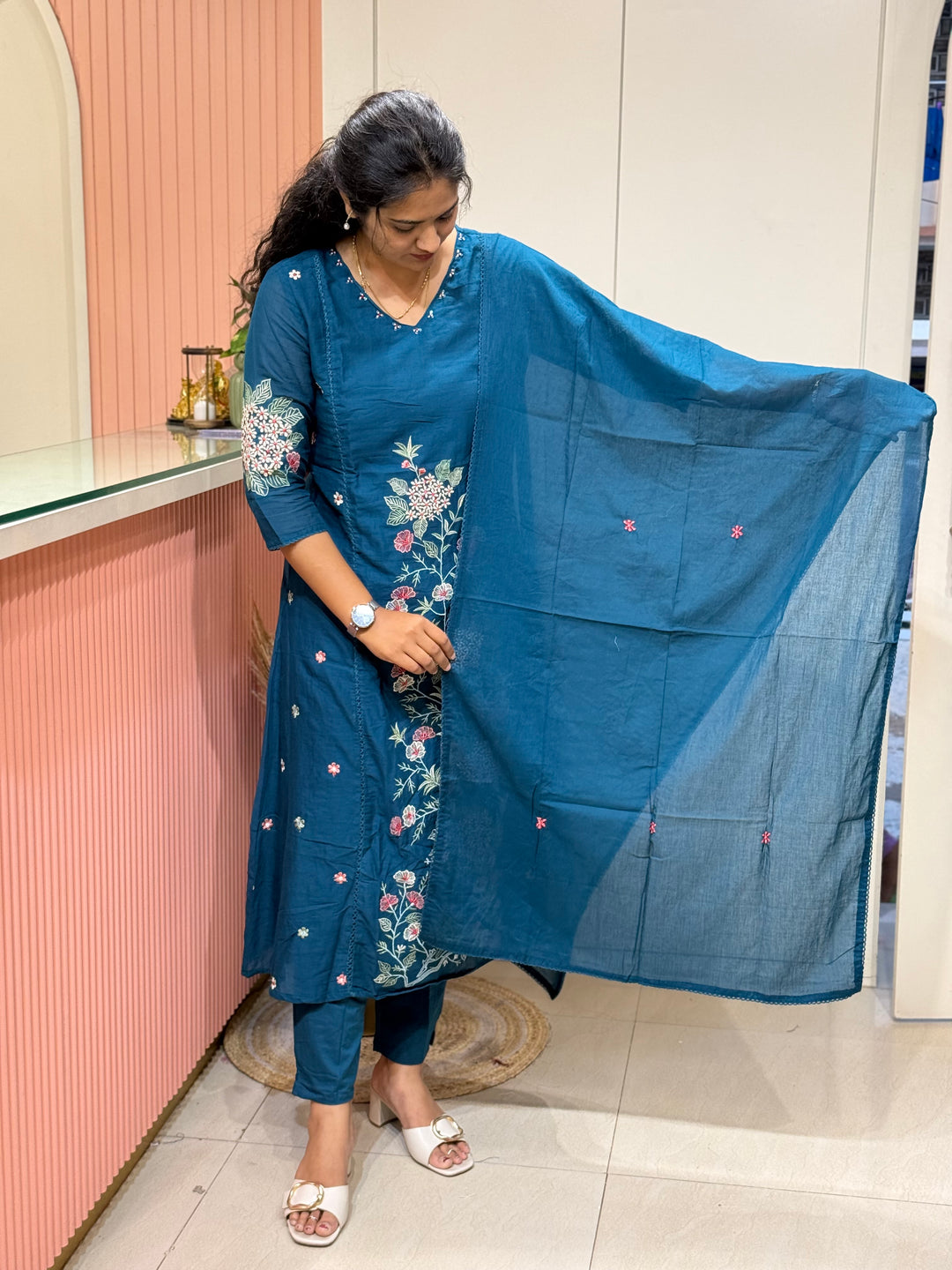 Mul Cotton Collection with Embroidery work (Cotton Lining)| R181