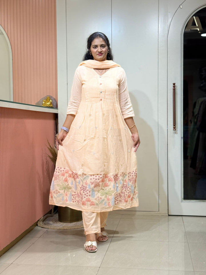Pure Mul Cotton with Embroidery work(Cotton Lining) | R168
